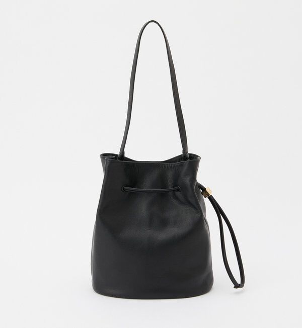  「【再値下げ】レザー巾着バケットバッグ」|ショルダー・メッセンジャー|