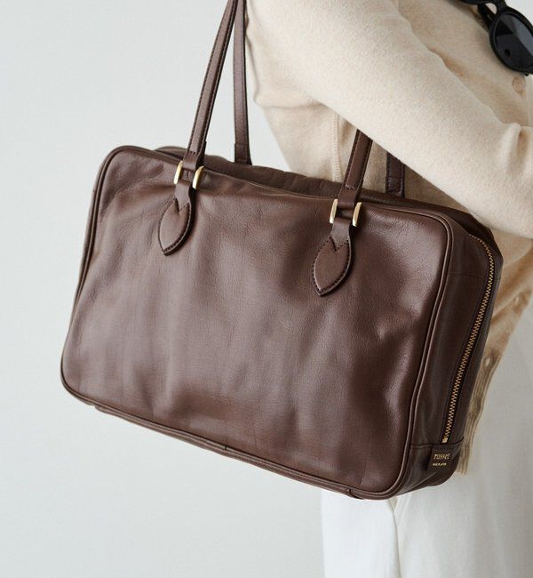  「レザーボストンバッグ」|ボストンバッグ|ダークブラウン