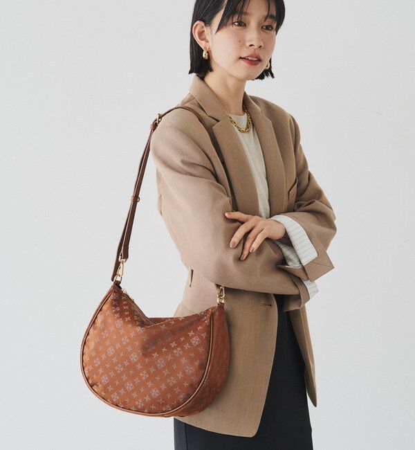  「ナイロンジャガード2WAYショルダーバッグ」|ショルダー・メッセンジャー|キャメル