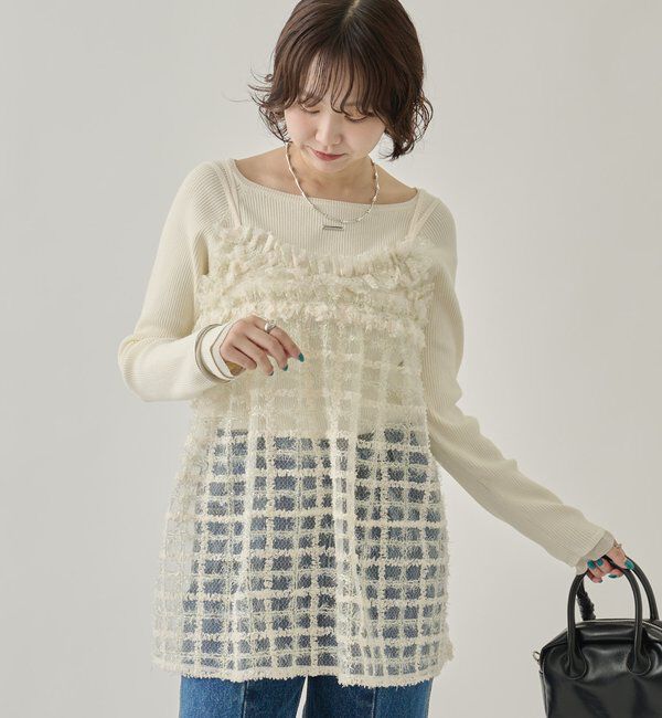  「シャイニーチェックキャミチュニック」|シャツ・ブラウス|