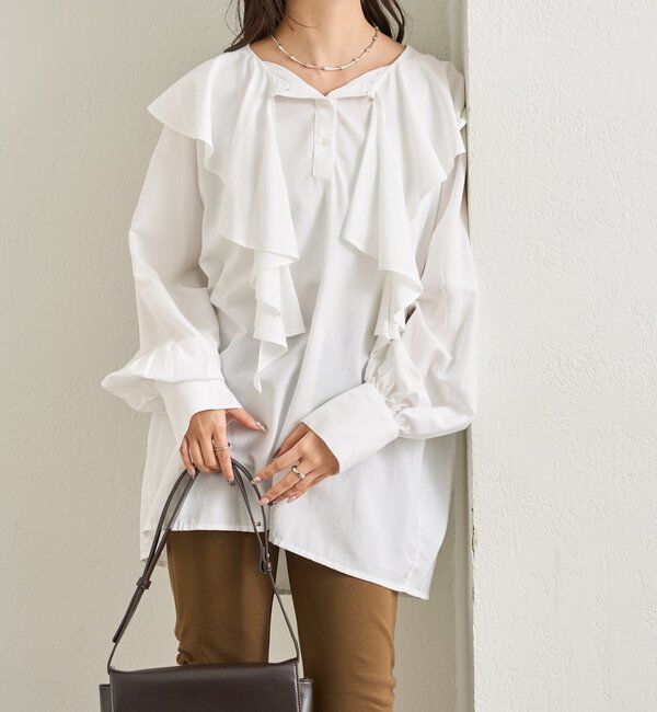  「ラッフルカラー ブラウス」|シャツ・ブラウス|