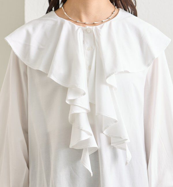  「ラッフルカラー ブラウス」|シャツ・ブラウス|