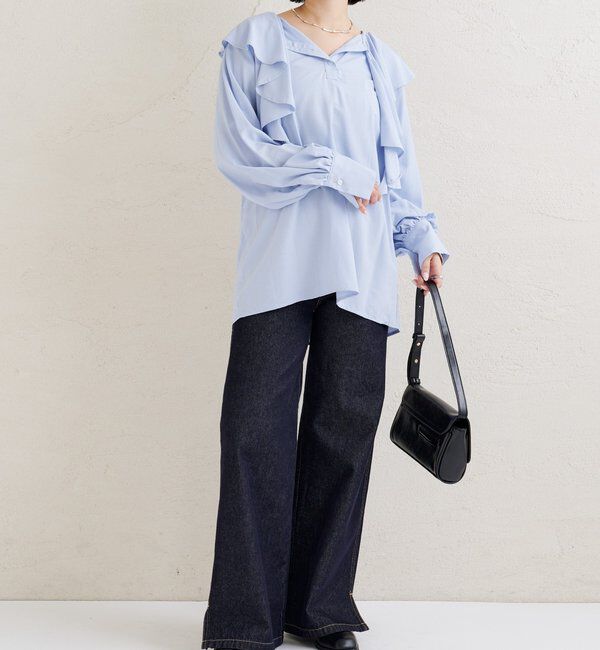  「ラッフルカラー ブラウス」|シャツ・ブラウス|