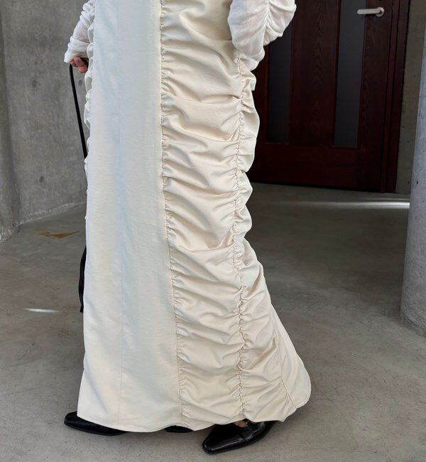  「【セレモニーシーンにも◎】ギャザーキャミワンピース」|ワンピース|