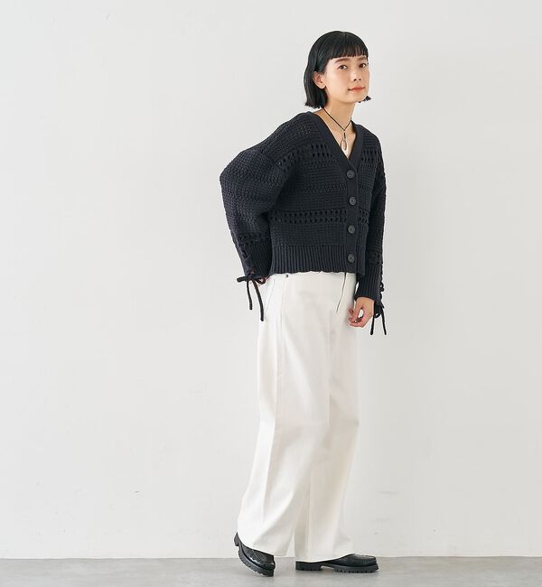 collex「袖口レースアップ2WAYカーディガン」|カーディガン|