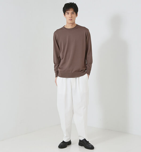 ABAHOUSE「【30/2 強撚ツイル】ワンタック イージー ワイドパンツ / スラックス」|その他|