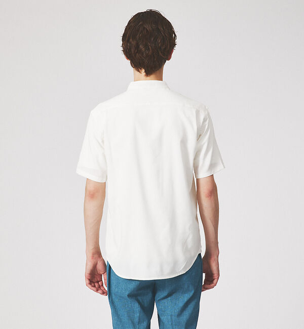 ABAHOUSE「【定番】ノーカラー Vネック 半袖シャツ」|シャツ・ブラウス|