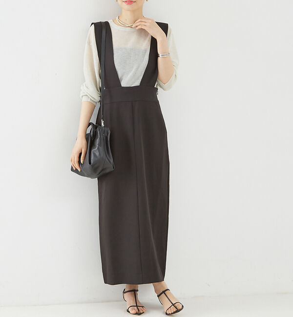 Rouge vif「【一部店舗限定】ストレッチサスペンダージャンパースカート」|スカート|ブラック