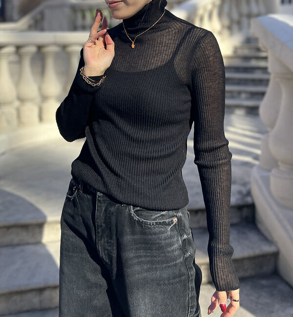 Rouge vif「シアーリブニットタートル」|ニット・セーター|