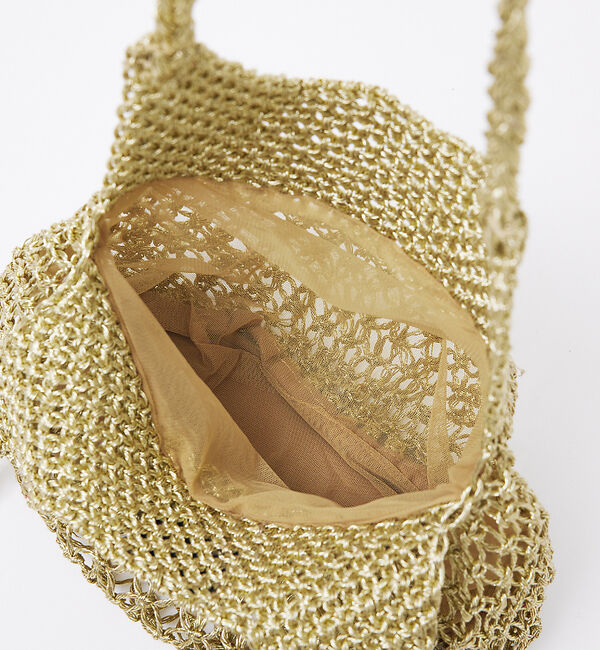 Rouge vif「【Swaraj/スワラージ】手編みのメタリックマクラメバッグ / ハンドバッグ」|トートバッグ|