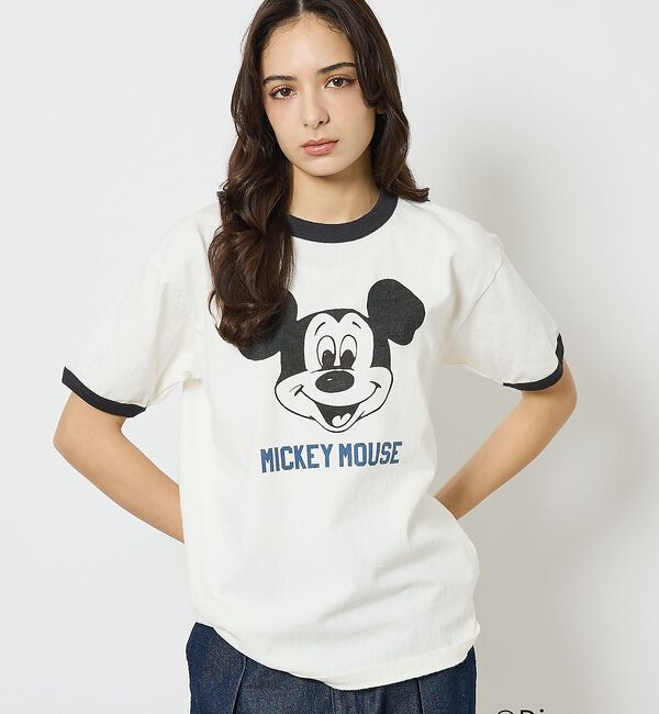 Rouge vif「【JOHNBULL/ジョンブル】MICKEY MOUSE RINGER T/ミッ」|Tシャツ・カットソー|