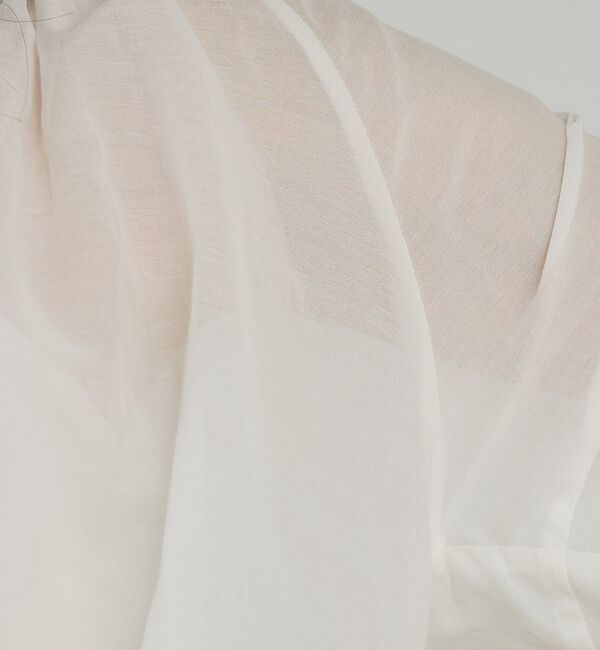 qualite「【シルク混で上品】ブライトローンボリュームシアーブラウス【予約】」|その他|