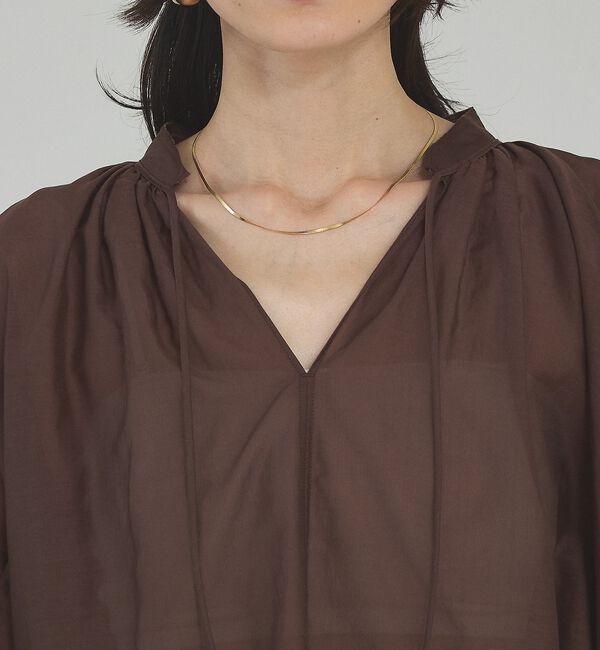 qualite「【シルク混で上品】ブライトローンボリュームシアーブラウス【予約】」|その他|