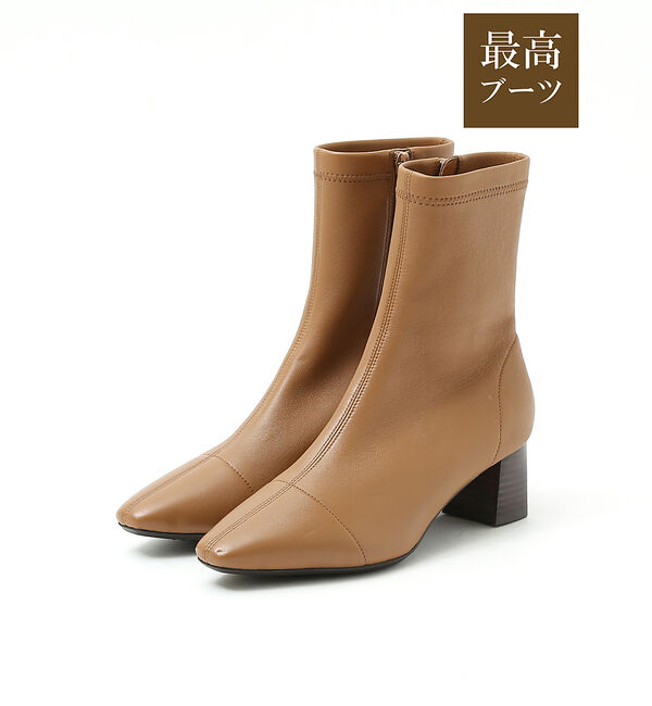 AU BANNISTER「【最高ブーツ/ 5cmヒール】ストレッチショートブーツ」|ショートブーツ|ブラウン