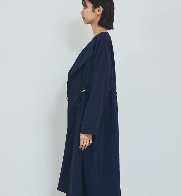 abahouse mavie「【春アウター】ノーカラーコート/通勤/きれいめ/ロング/セミオケ/春服」|ノーカラーコート|