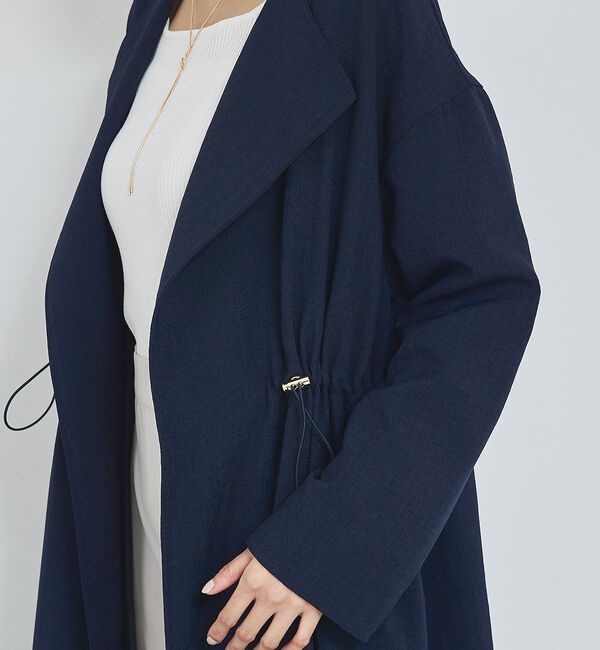 abahouse mavie「【春アウター】ノーカラーコート/通勤/きれいめ/ロング/セミオケ/春服」|ノーカラーコート|