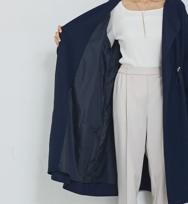 abahouse mavie「【春アウター】ノーカラーコート/通勤/きれいめ/ロング/セミオケ/春服」|ノーカラーコート|