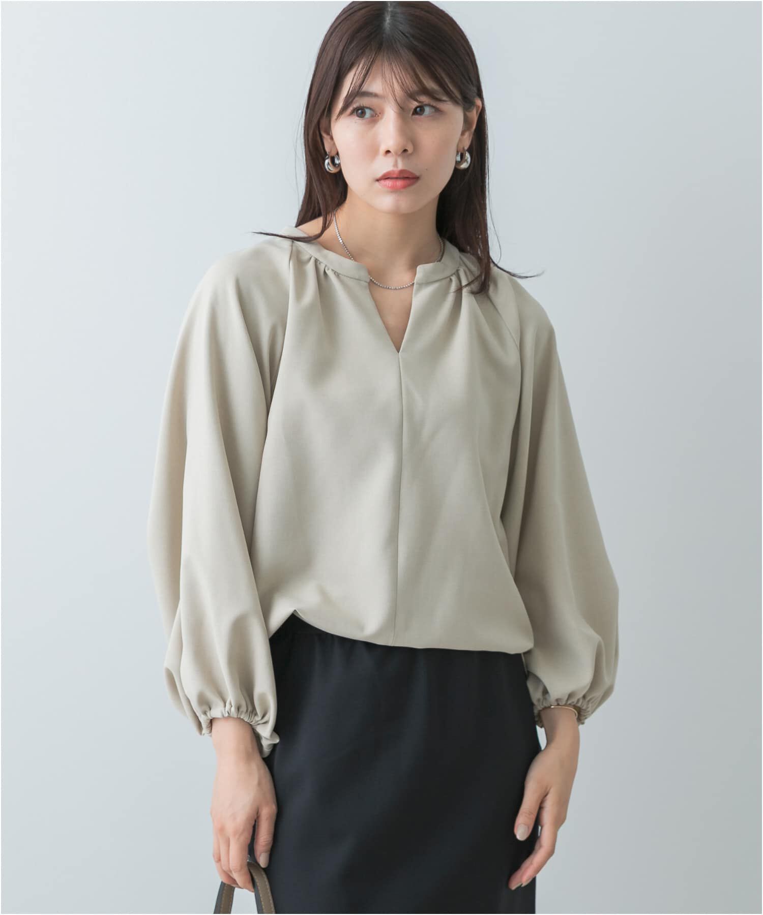 URBAN RESEARCH ROSSO「F by ROSSO　イージーケアバルーンスリーブブラウス」|シャツ・ブラウス|