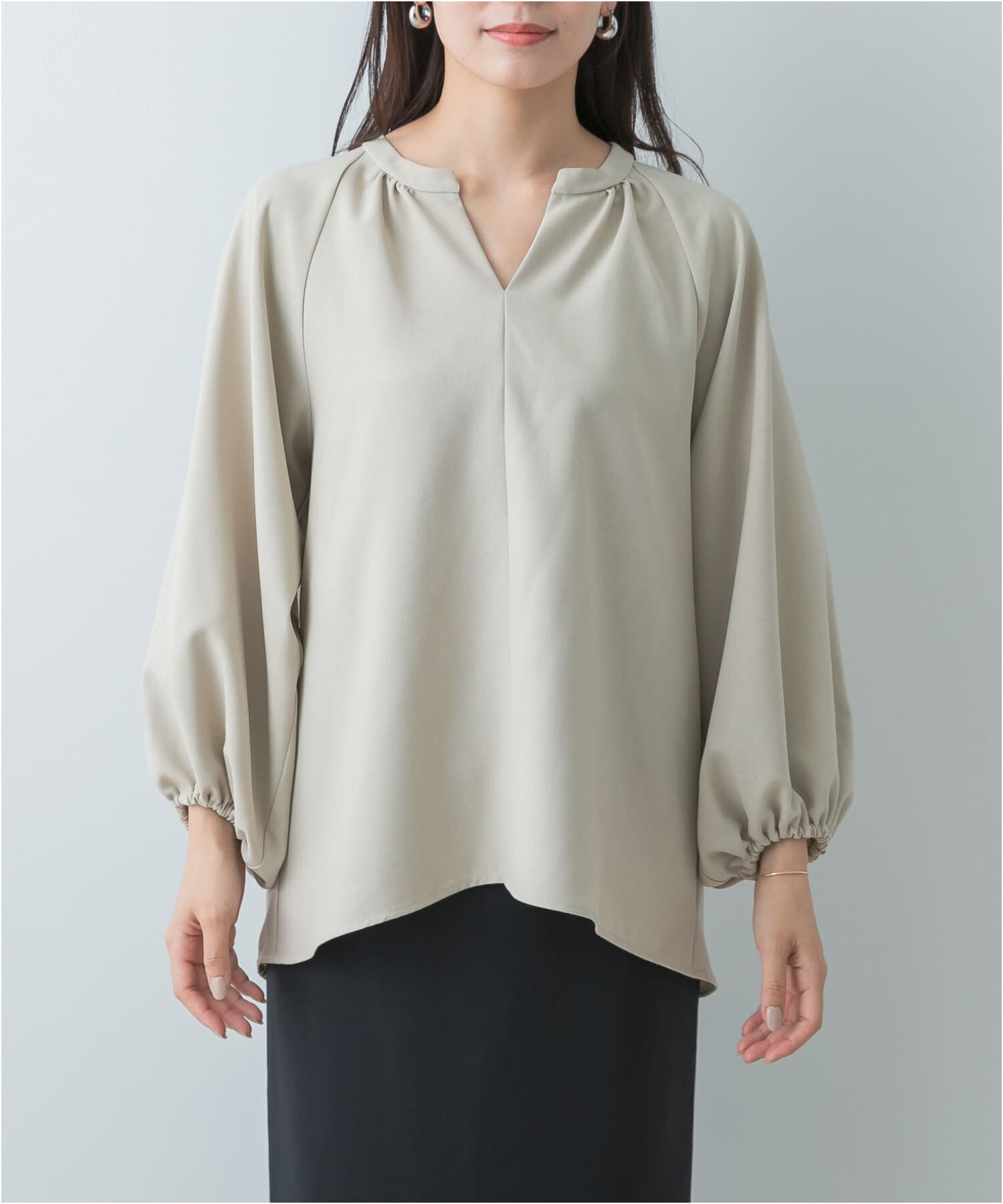 URBAN RESEARCH ROSSO「F by ROSSO　イージーケアバルーンスリーブブラウス」|シャツ・ブラウス|