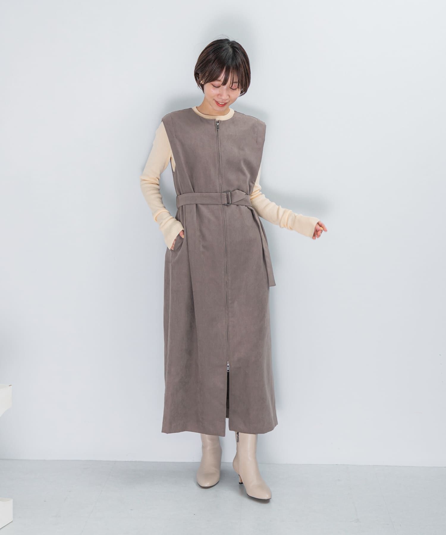 URBAN RESEARCH ROSSO「フロントファスナーレイヤードワンピース」|ワンピース|