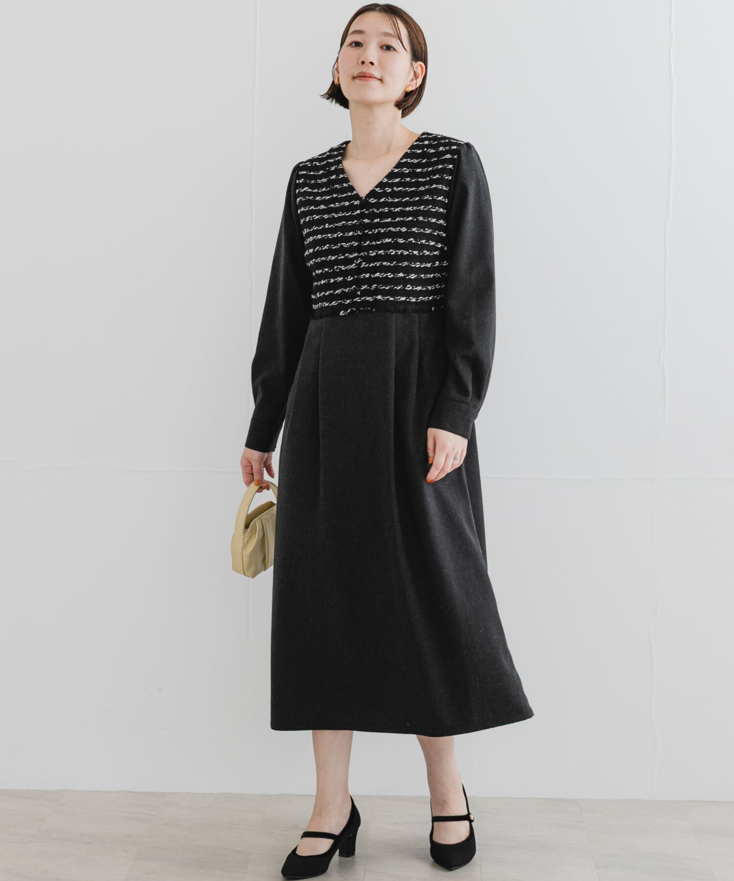 URBAN RESEARCH ROSSO「F by ROSSO　ツイードドッキングワンピース」|ワンピース|