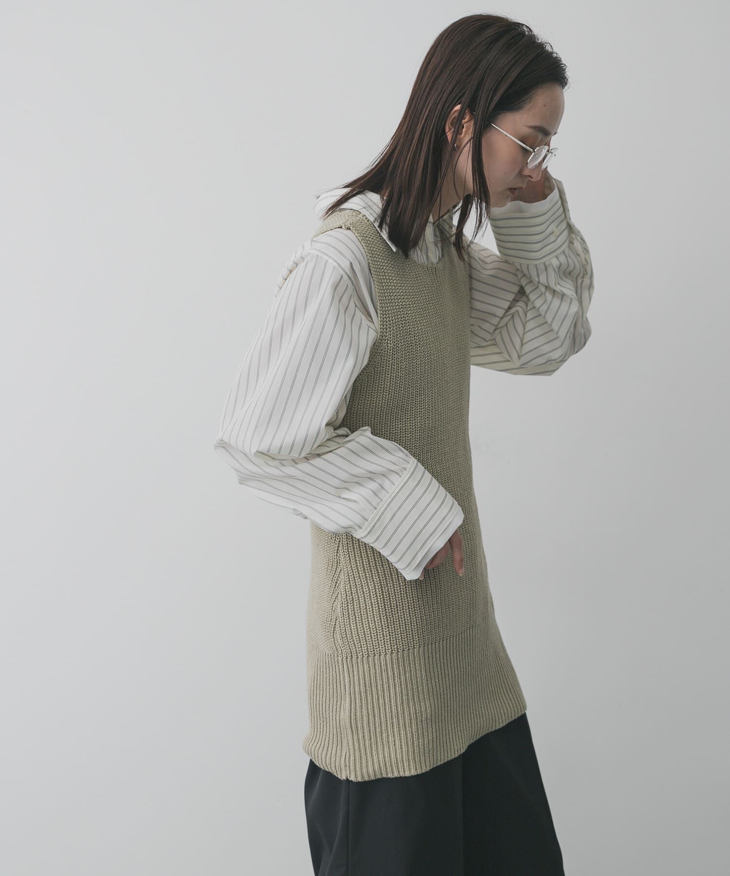 SENSE OF PLACE by URBAN RESEARCH「『洗濯可』ミドルゲージチュニックベスト」|ベスト・ジレ|