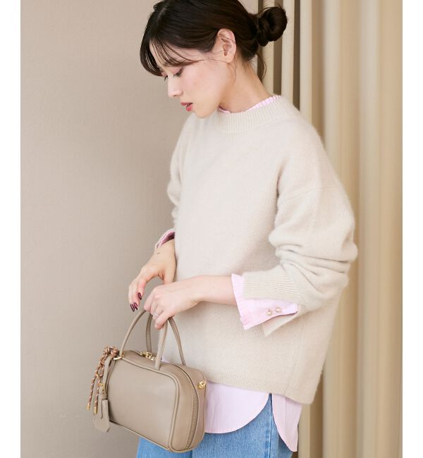  「モックネックチャイニーズラクーンプルオーバー」|ニット・セーター|