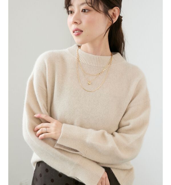  「モックネックチャイニーズラクーンプルオーバー」|ニット・セーター|