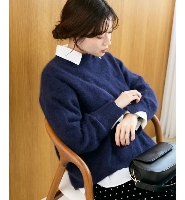  「モックネックチャイニーズラクーンプルオーバー」|ニット・セーター|