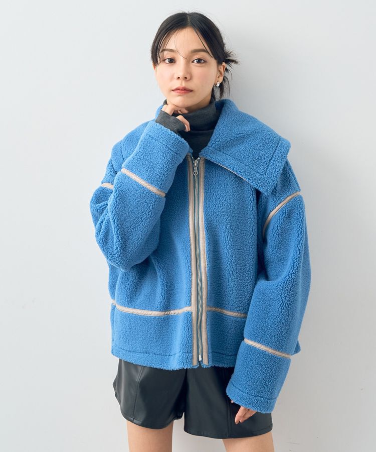 earth music&ecology「ビッグカラーボアフェイスブルゾン」|ブルゾン・スタジャン|