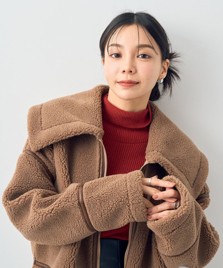 earth music&ecology「ビッグカラーボアフェイスブルゾン」|ブルゾン・スタジャン|