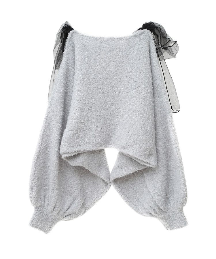 earth music&ecology「チュール肩リボンニットプルオーバー」|ニット・セーター|