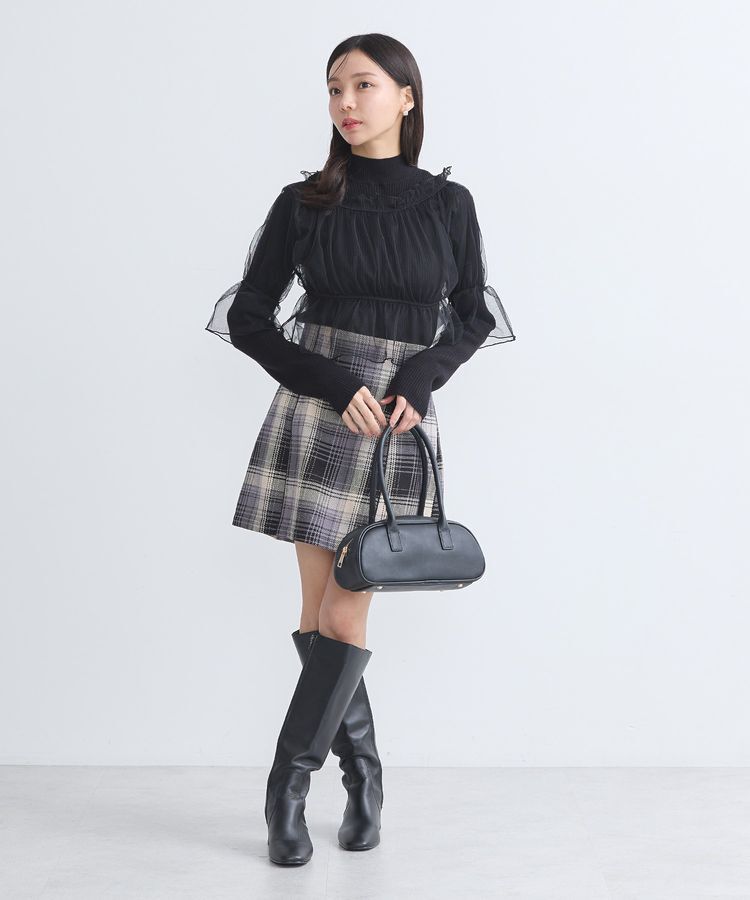 earth music&ecology「SET2点リブニットインナー+チュールプルオーバー」|ニット・セーター|