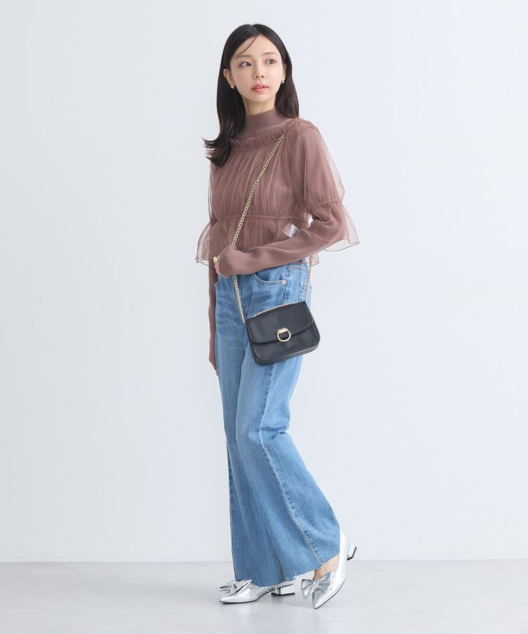 earth music&ecology「SET2点リブニットインナー+チュールプルオーバー」|ニット・セーター|