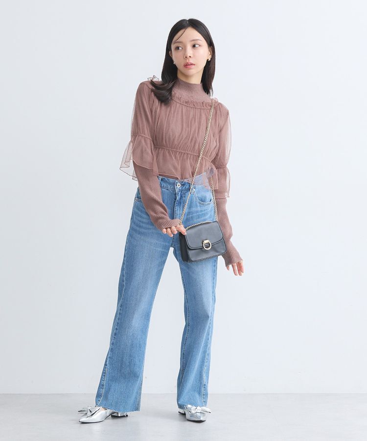 earth music&ecology「SET2点リブニットインナー+チュールプルオーバー」|ニット・セーター|