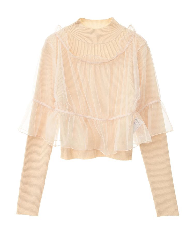 earth music&ecology「SET2点リブニットインナー+チュールプルオーバー」|ニット・セーター|