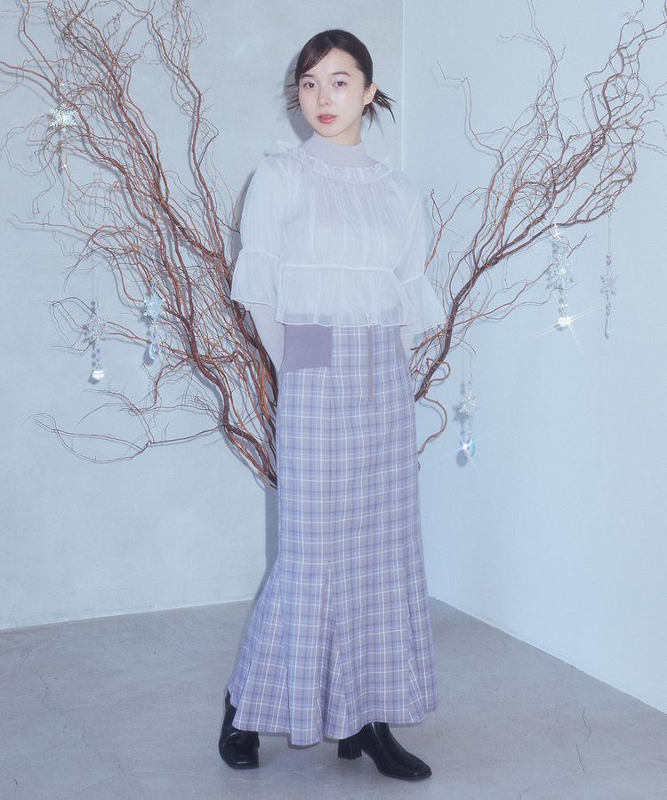 earth music&ecology「SET2点リブニットインナー+チュールプルオーバー」|ニット・セーター|