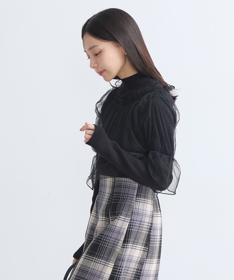 earth music&ecology「SET2点リブニットインナー+チュールプルオーバー」|ニット・セーター|
