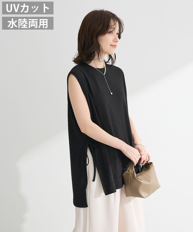 Green Parks「サイドリボンノースリーブチュニック」|チュニック|Black