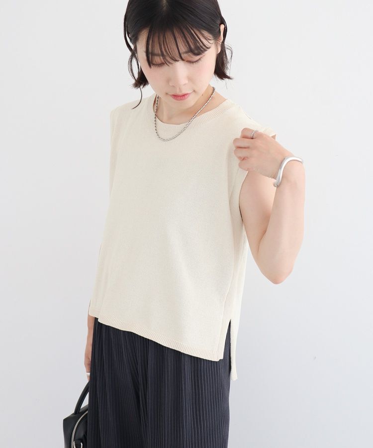 Green Parks「・Petit Fleur ノースリリネンライクニット」|ニット・セーター|