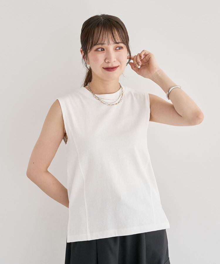 Green Parks「・DOUBLE FLAGS ピグメント切替ノースリTEE」|Tシャツ・カットソー|Off White