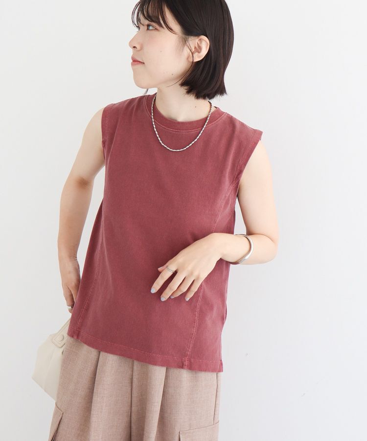 Green Parks「・DOUBLE FLAGS ピグメント切替ノースリTEE」|Tシャツ・カットソー|Bordeaux