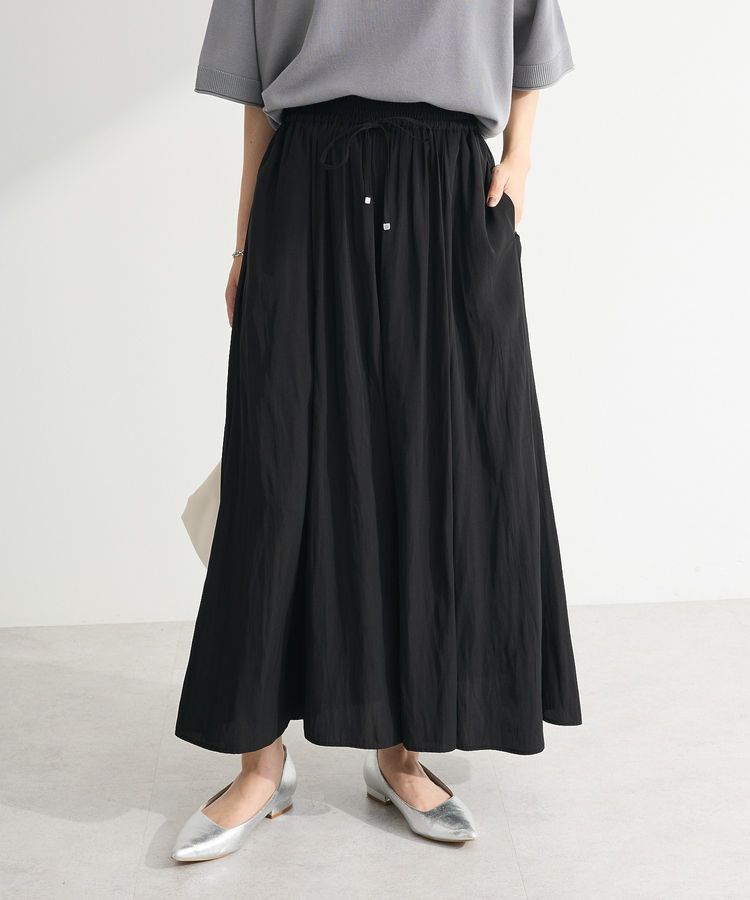 Green Parks「サラフレワイドパンツ(無地)」|その他|Black