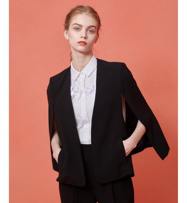 LOULOU WILLOUGHBY「◇ 【LOULOU WILLOUGHBY】リトルブラックケープジャケット」|ノーカラージャケット|