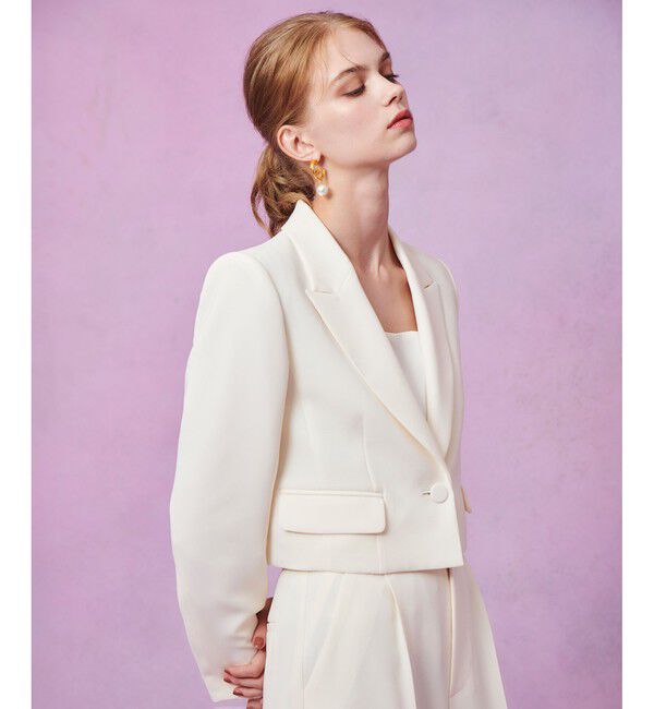 LOULOU WILLOUGHBY「【LOULOU WILLOUGHBY】ダブルクロスショートジャケット」|テーラードジャケット|