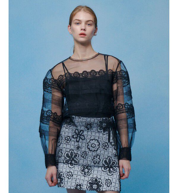 LOULOU WILLOUGHBY「【LOULOU WILLOUGHBY】チュールレースブラウス」|シャツ・ブラウス|