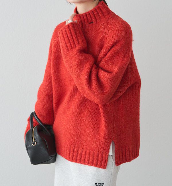 ウールアルパカ　美品❤︎ハイネックプルオーバー　ニット セール】 ウールアルパカナイロン ハイネックプルオーバー （ニット