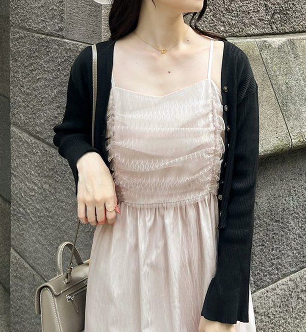  「後ろリボン2wayニットSETワンピ」|ワンピース|