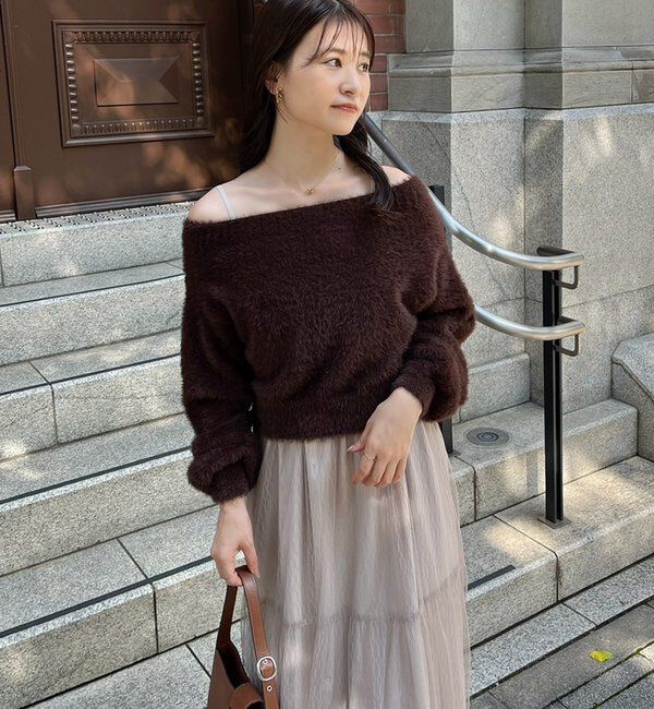  「後ろリボン2wayニットSETワンピ」|ワンピース|