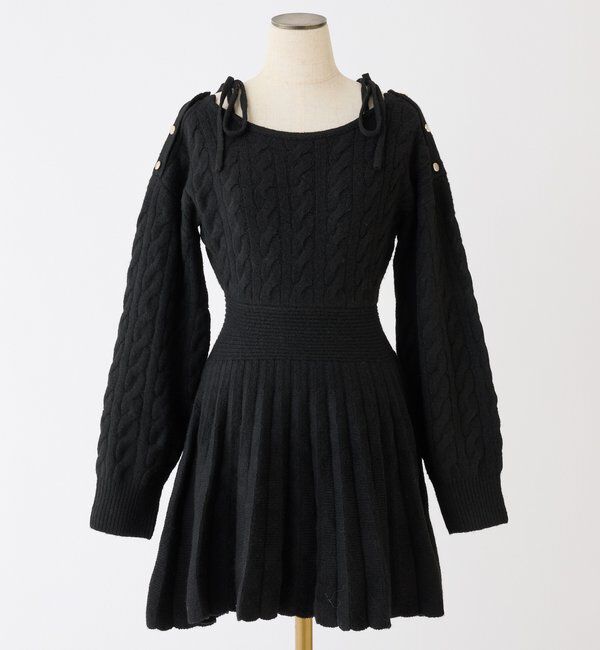  「ケーブルニットミニワンピ」|ワンピース|